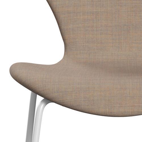 Fritz Hansen 3107 židle plné čalounění, bílý/plátnové písek