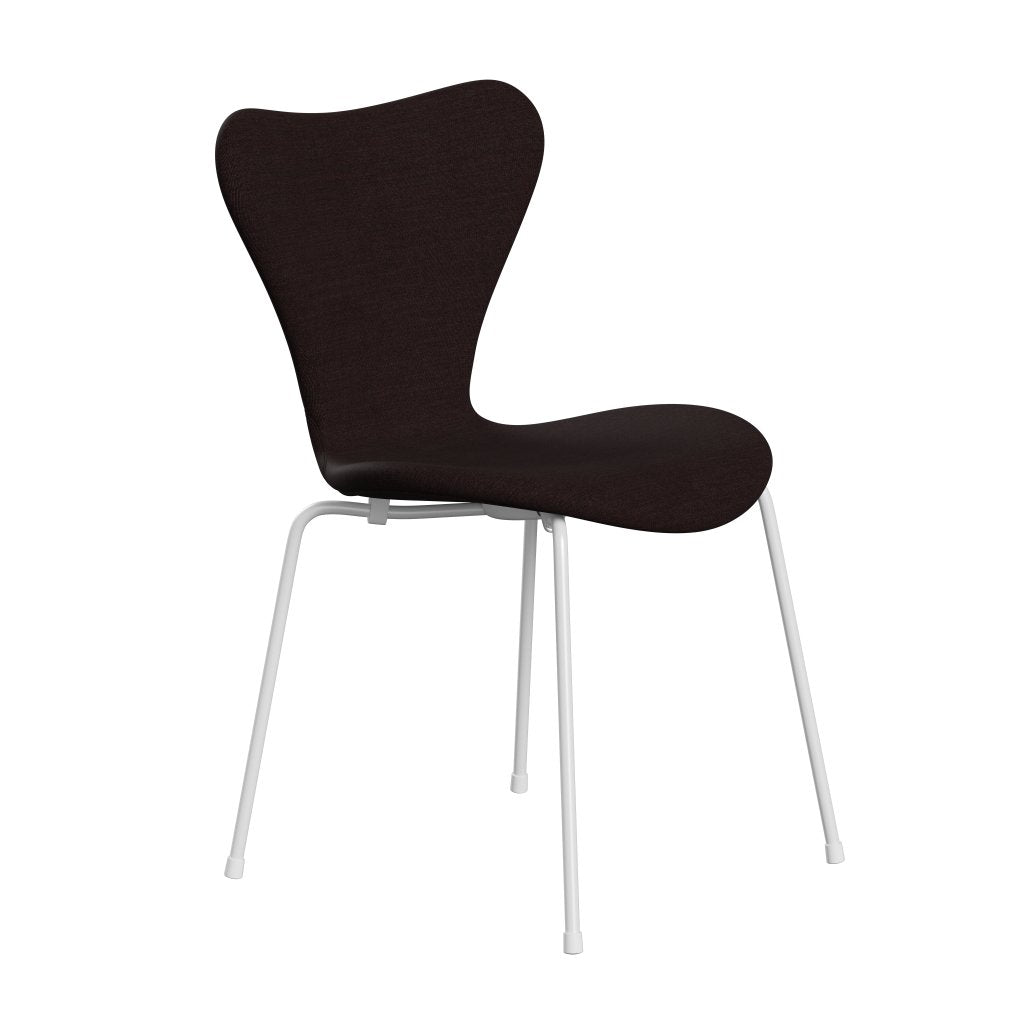 Fritz Hansen 3107 židle plné čalounění, bílé/plátno černé světlo