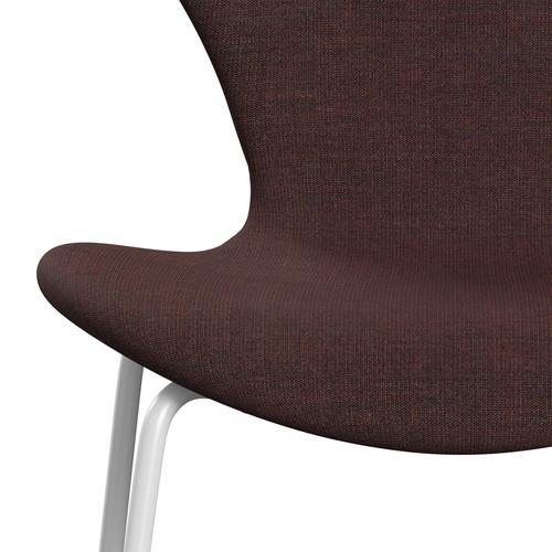 Fritz Hansen 3107 Židle plné čalounění, bílá/plátno Stone Dark