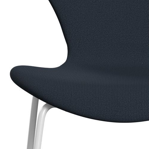 Fritz Hansen 3107 Chair Full Upholstery, White/Capture Blue