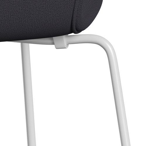 Fritz Hansen 3107 Chair Full Upholstery, White/Capture Blue Charcoal