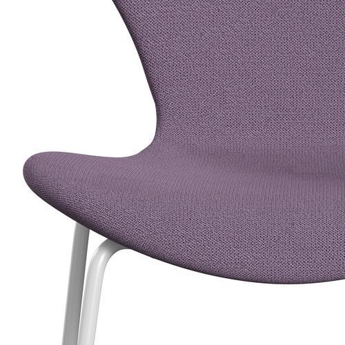 Fritz Hansen 3107 Chair Full Upholstery, White/Capture Light Violet