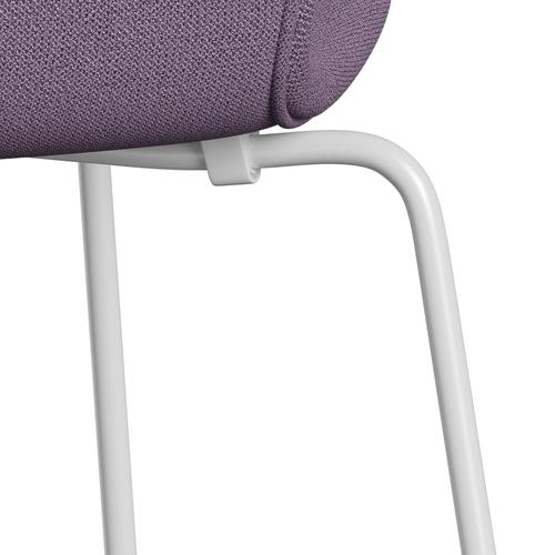 Fritz Hansen 3107 Chair Full Upholstery, White/Capture Light Violet