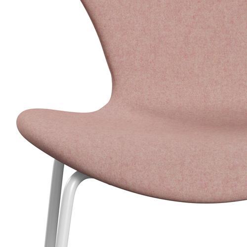 Fritz Hansen 3107 židle plné čalounění, bílá/divina md soft růžová