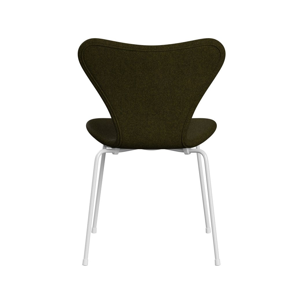 Fritz Hansen 3107 židle plné čalounění, bílá/divina melange olive tma