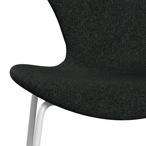 Fritz Hansen 3107 židle plné čalounění, bílá/divina melange sůl a pepř