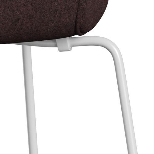 Fritz Hansen 3107 Chair Full Upholstery, White/Divina Melange Dusty Violet