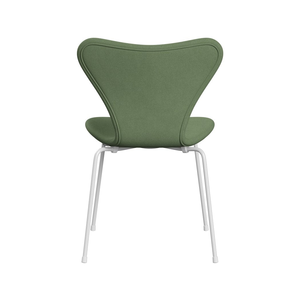 Fritz Hansen 3107 Chair Full Upholstery, White/Divina Olive Green