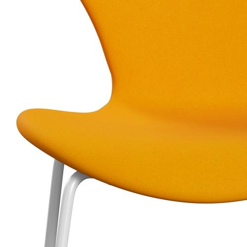 Fritz Hansen 3107 Židle plné čalounění, bílá/divina Orange (Div426)