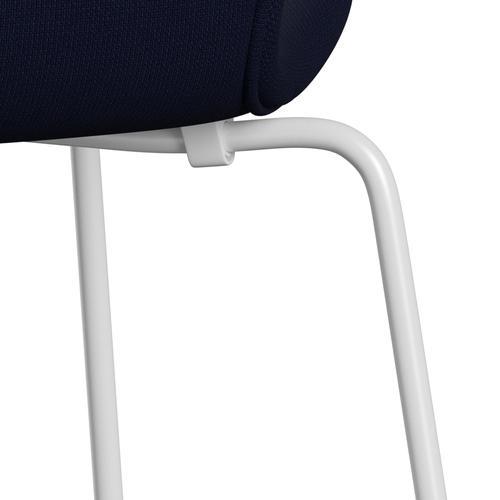 Fritz Hansen 3107 Chair Full Upholstery, White/Fame Black Blue