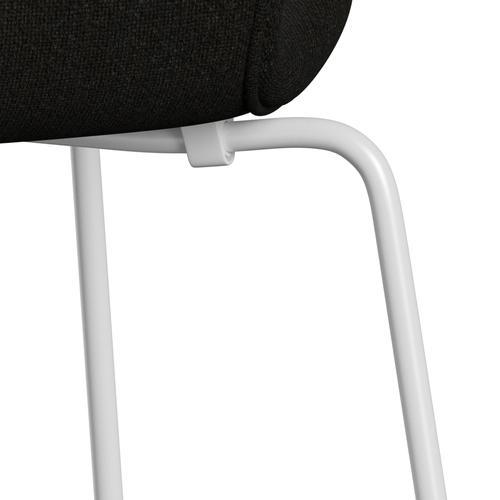 Fritz Hansen 3107 Chair Full Upholstery, White/Hallingdal Brown/Dark Grey