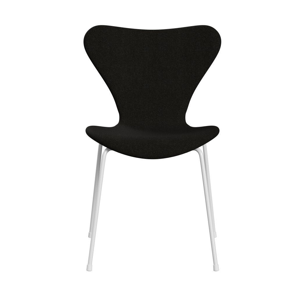 Fritz Hansen 3107 Chair Full Upholstery, White/Hallingdal Brown/Dark Grey