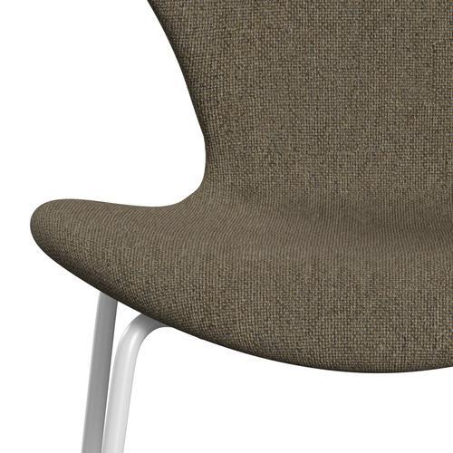 Fritz Hansen 3107 židle plné čalounění, bílá/hallingdal šedá/hnědá