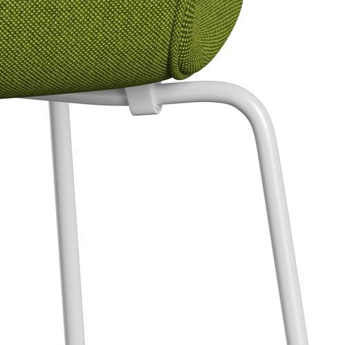 Fritz Hansen 3107 židle plné čalounění, bílá/hallingdal zelená