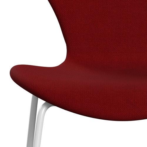 Fritz Hansen 3107 Chair Full Upholstery, White/Hallingdal Red (Hal657)