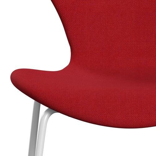 Fritz Hansen 3107 Chair Full Upholstery, White/Hallingdal Red (Hal680)