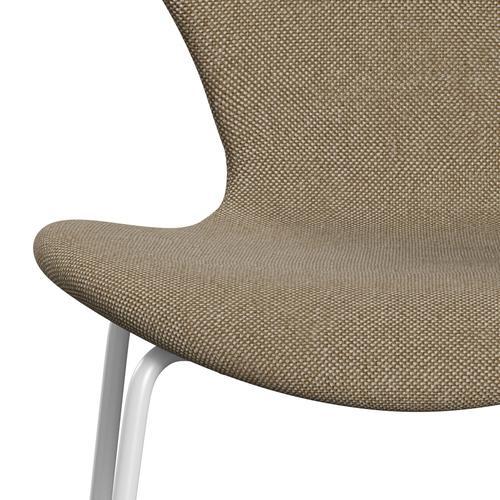 Fritz Hansen 3107 židle plné čalounění, bílý/hallingdal písek tmavý