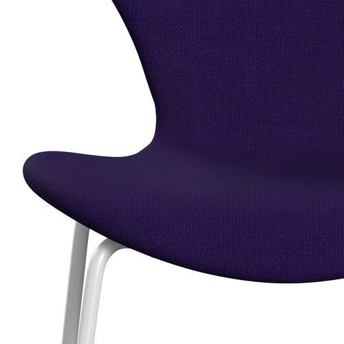 Fritz Hansen 3107 Chair Full Upholstery, White/Hallingdal Violet