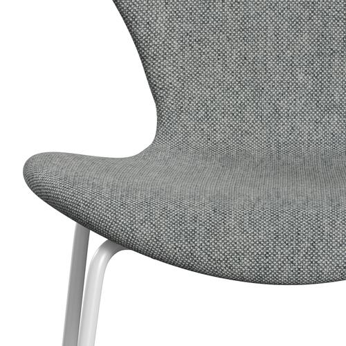 Fritz Hansen 3107 Chair Full Upholstery, White/Hallingdal White Grey