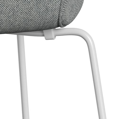 Fritz Hansen 3107 Chair Full Upholstery, White/Hallingdal White Grey