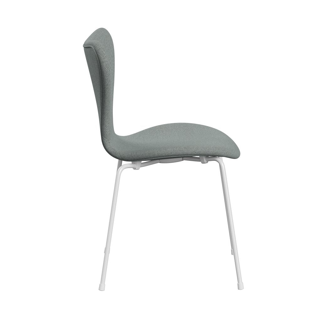 Fritz Hansen 3107 židle plné čalounění, bílá/re vlna bledá aqua