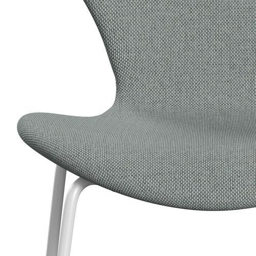 Fritz Hansen 3107 židle plné čalounění, bílá/re vlna bledá aqua