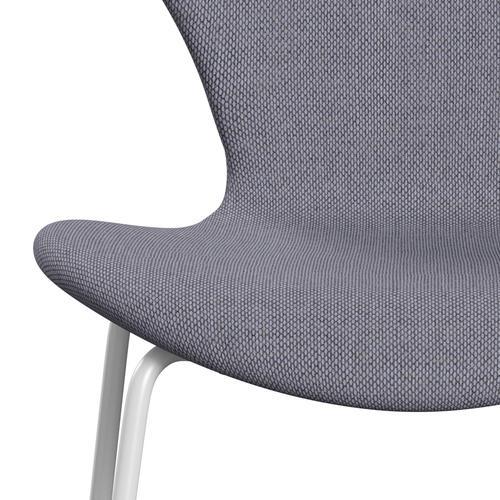 Fritz Hansen 3107 židle plné čalounění, bílá/re vlna levandule/přírodní