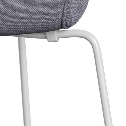 Fritz Hansen 3107 židle plné čalounění, bílá/re vlna levandule/přírodní