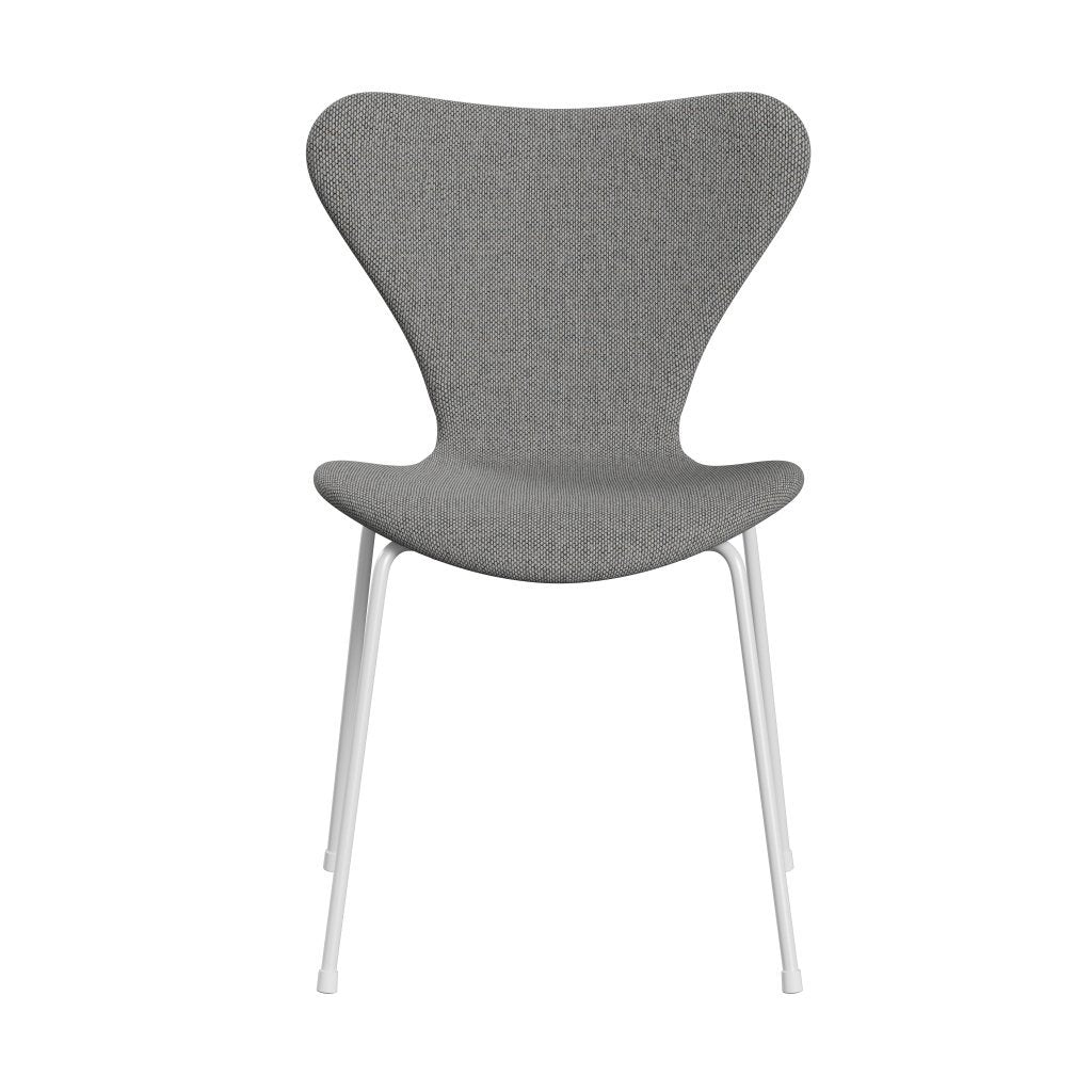 Fritz Hansen 3107 Chair Full Upholstery, White/Re Wool Wool White/Natural