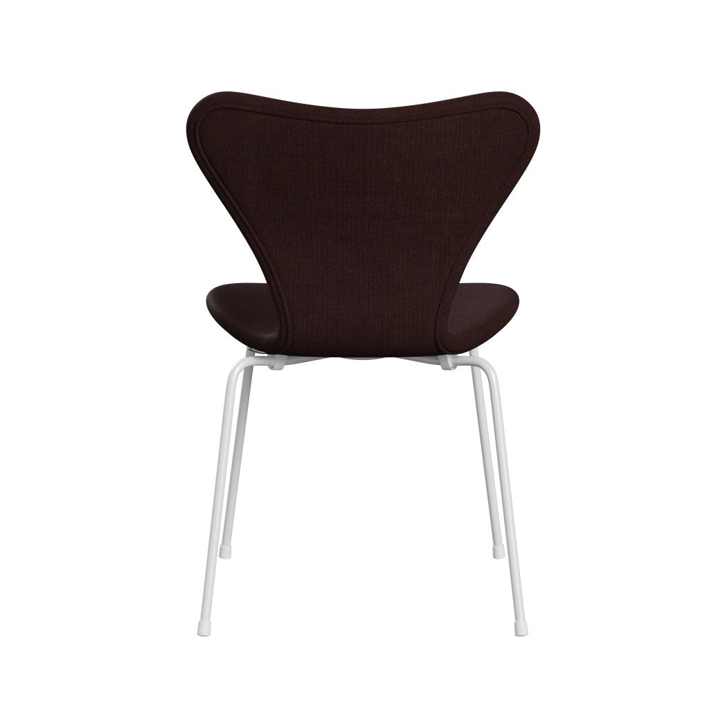 Fritz Hansen 3107 Chair Full Upholstery, White/Remix Aubergine (Rem373)