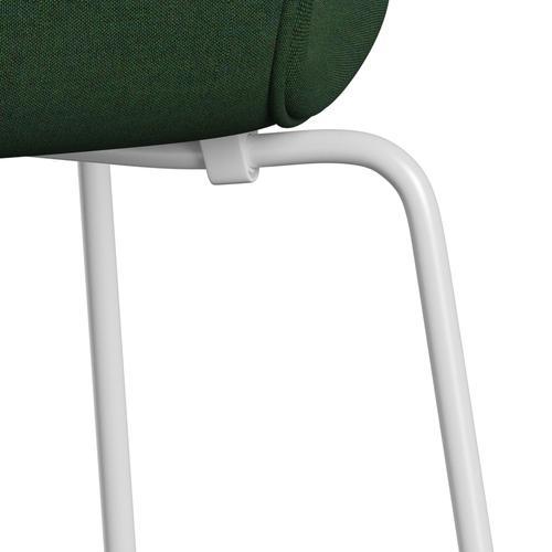 Fritz Hansen 3107 Chair Full Upholstery, White/Remix Grass Green