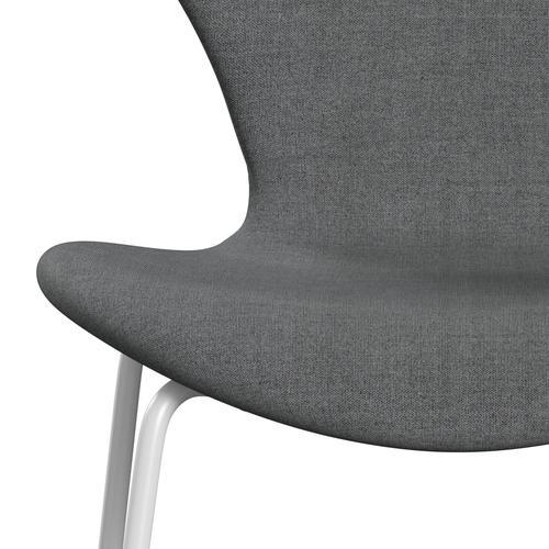 Fritz Hansen 3107 Chair Full Upholstery, White/Remix Grey (Rem143)