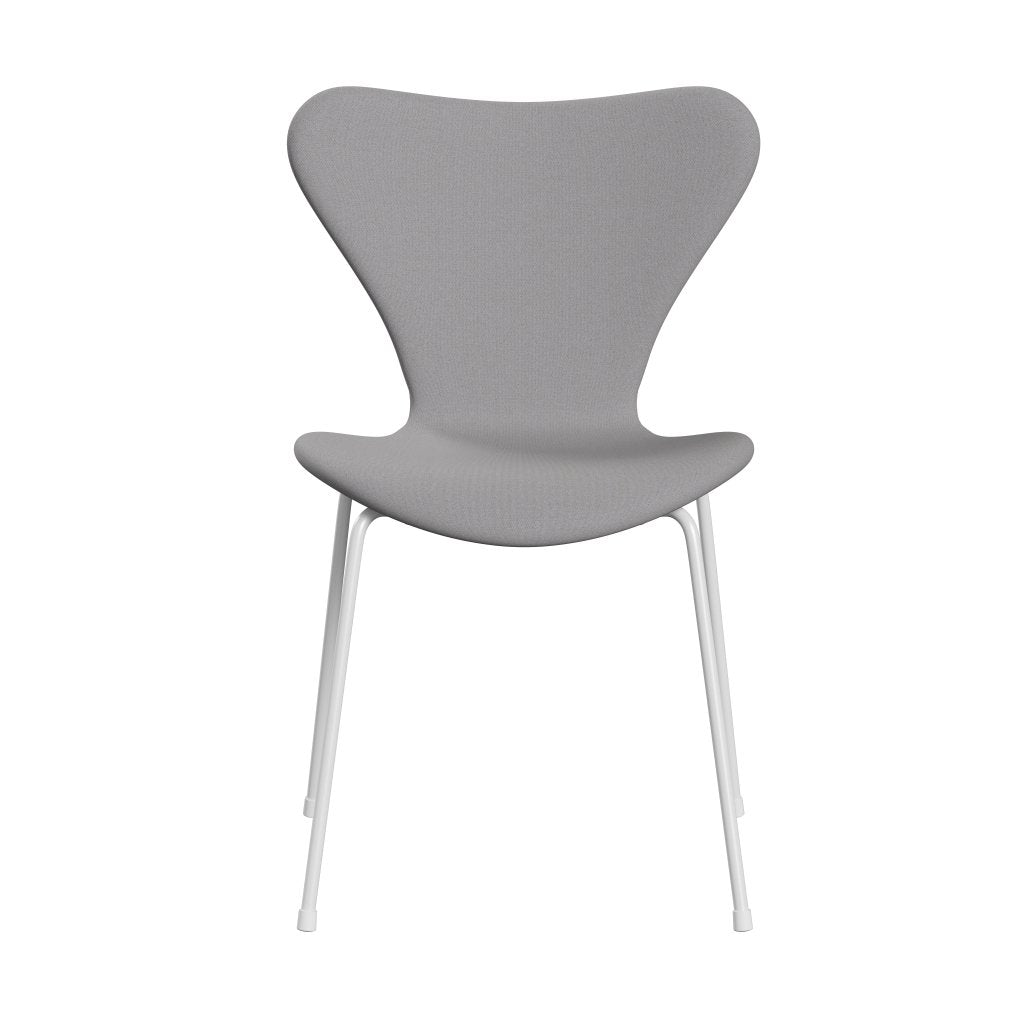 Fritz Hansen 3107 Chair Full Upholstery, White/Remix Grey/Green