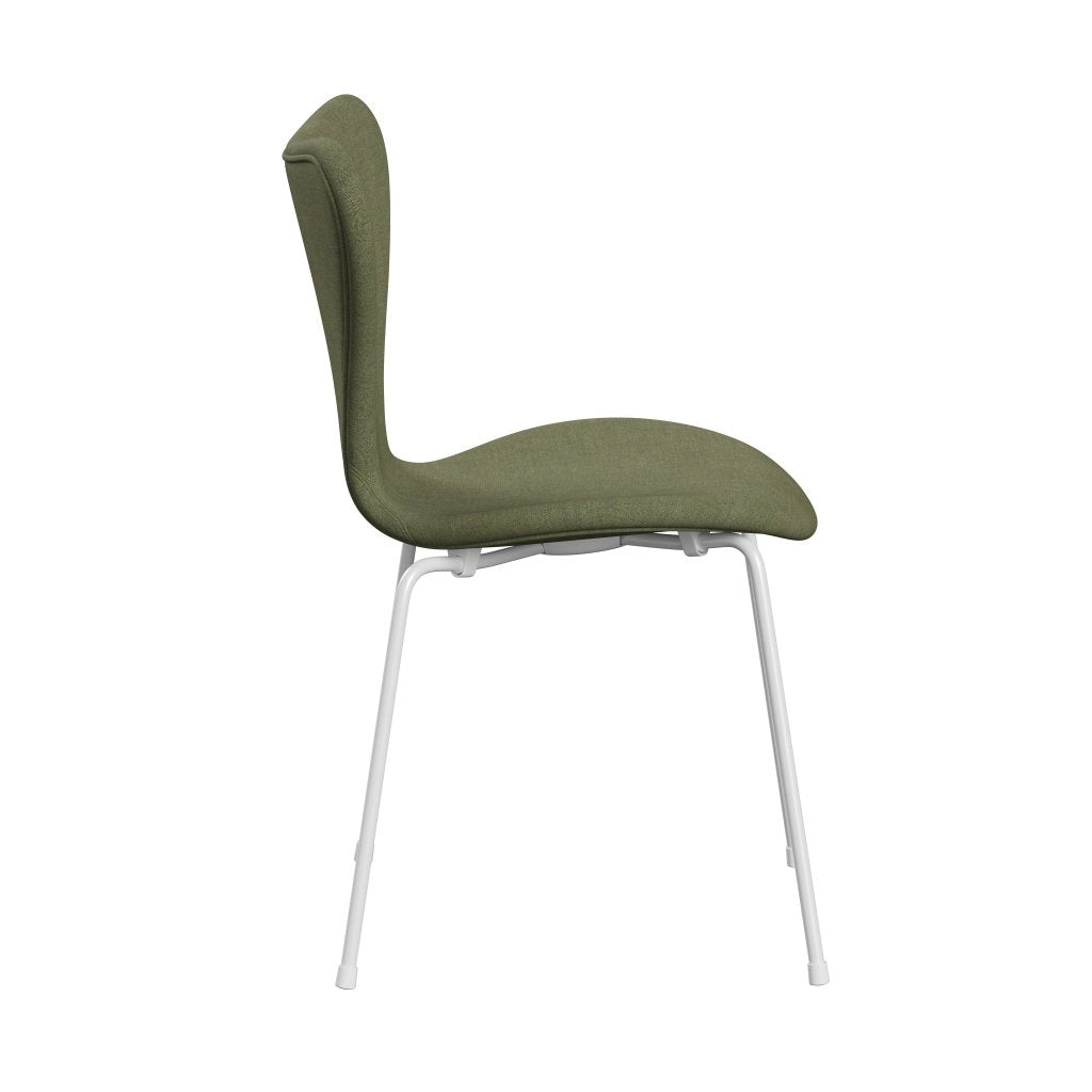 Fritz Hansen 3107 Chair Full Upholstery, White/Remix Green