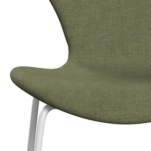 Fritz Hansen 3107 Chair Full Upholstery, White/Remix Green