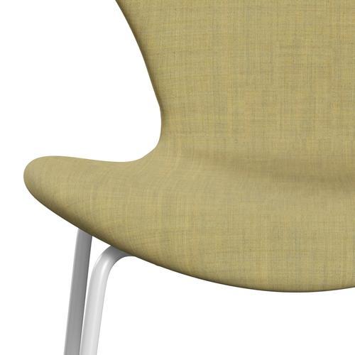 Fritz Hansen 3107 Chair Full Upholstery, White/Remix Corn Yellow