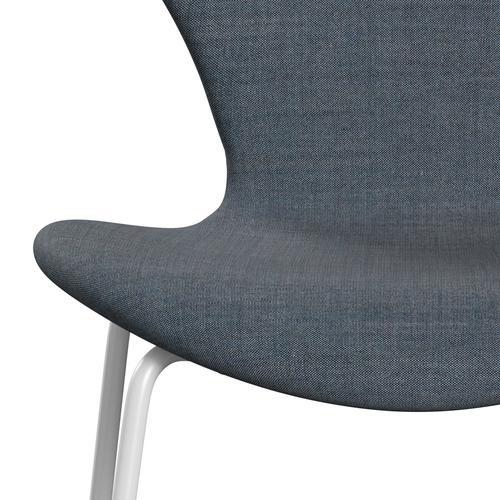 Fritz Hansen 3107 židle plné čalounění, bílá/remix benzín Blue Dark