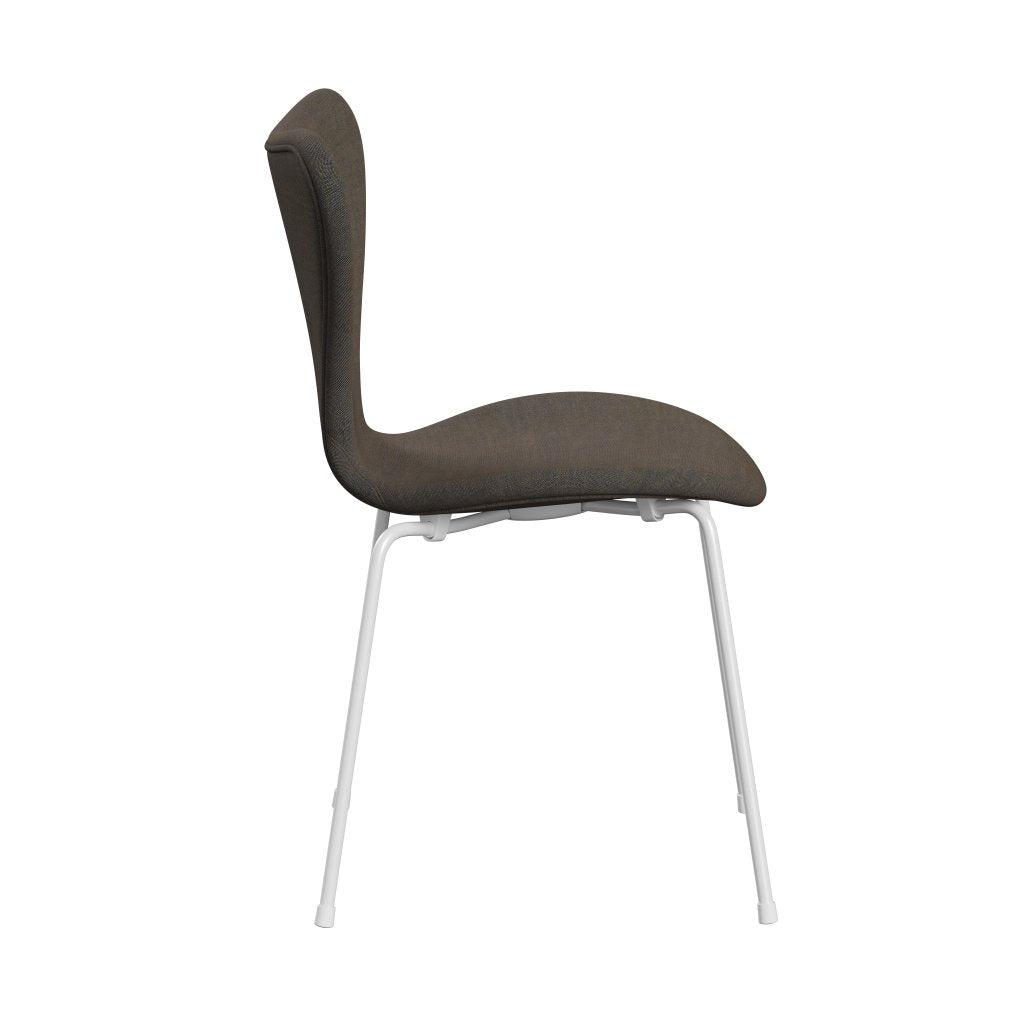 Fritz Hansen 3107 Chair Full Upholstery, White/Remix Rust Blue