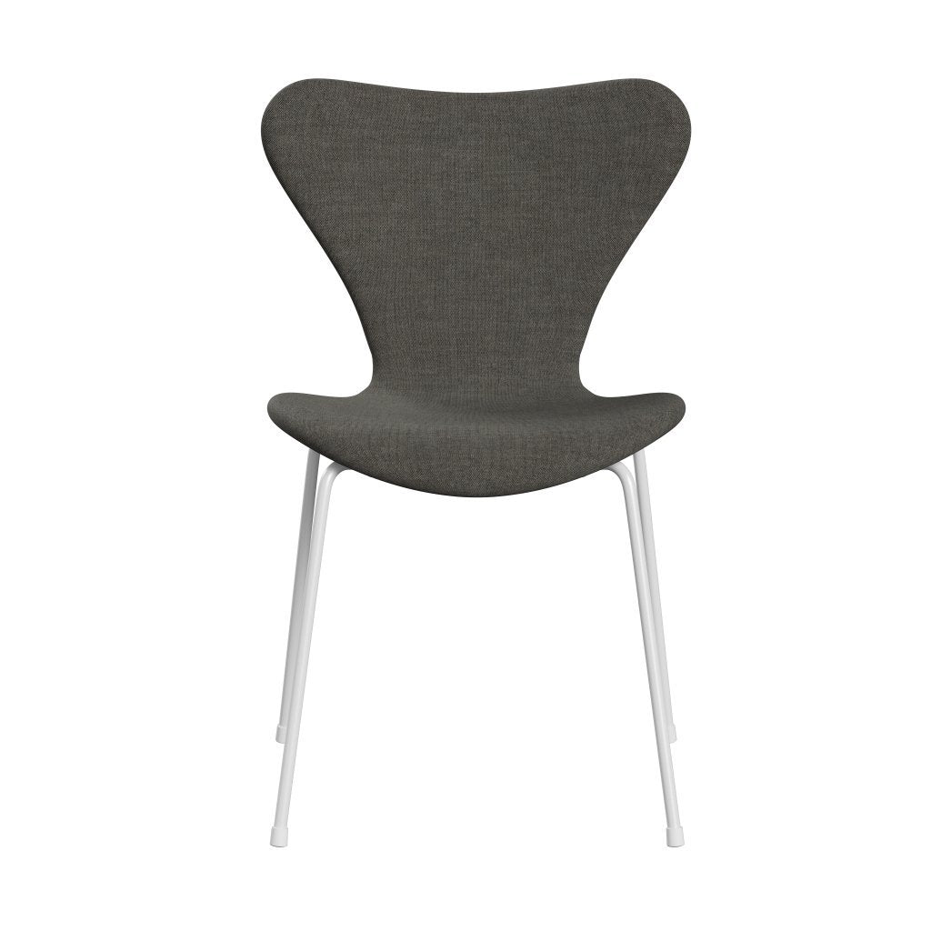 Fritz Hansen 3107 Chair Full Upholstery, White/Remix Black & White