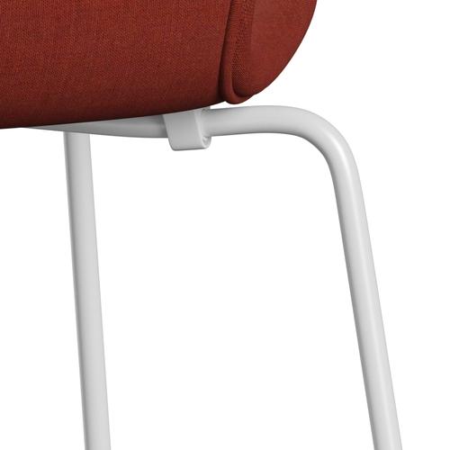 Fritz Hansen 3107 Chair Full Upholstery, White/Remix Terracotta