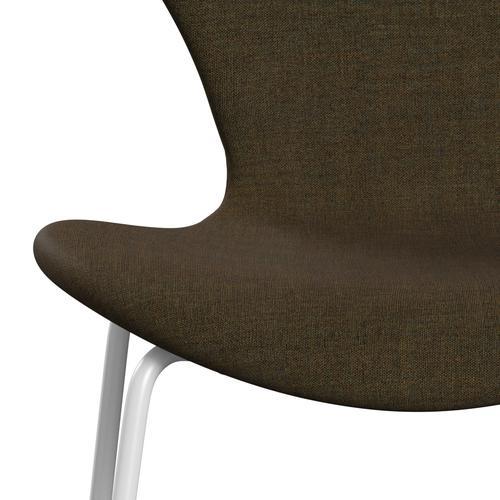 Fritz Hansen 3107 Chair Full Upholstery, White/Remix Winter Green