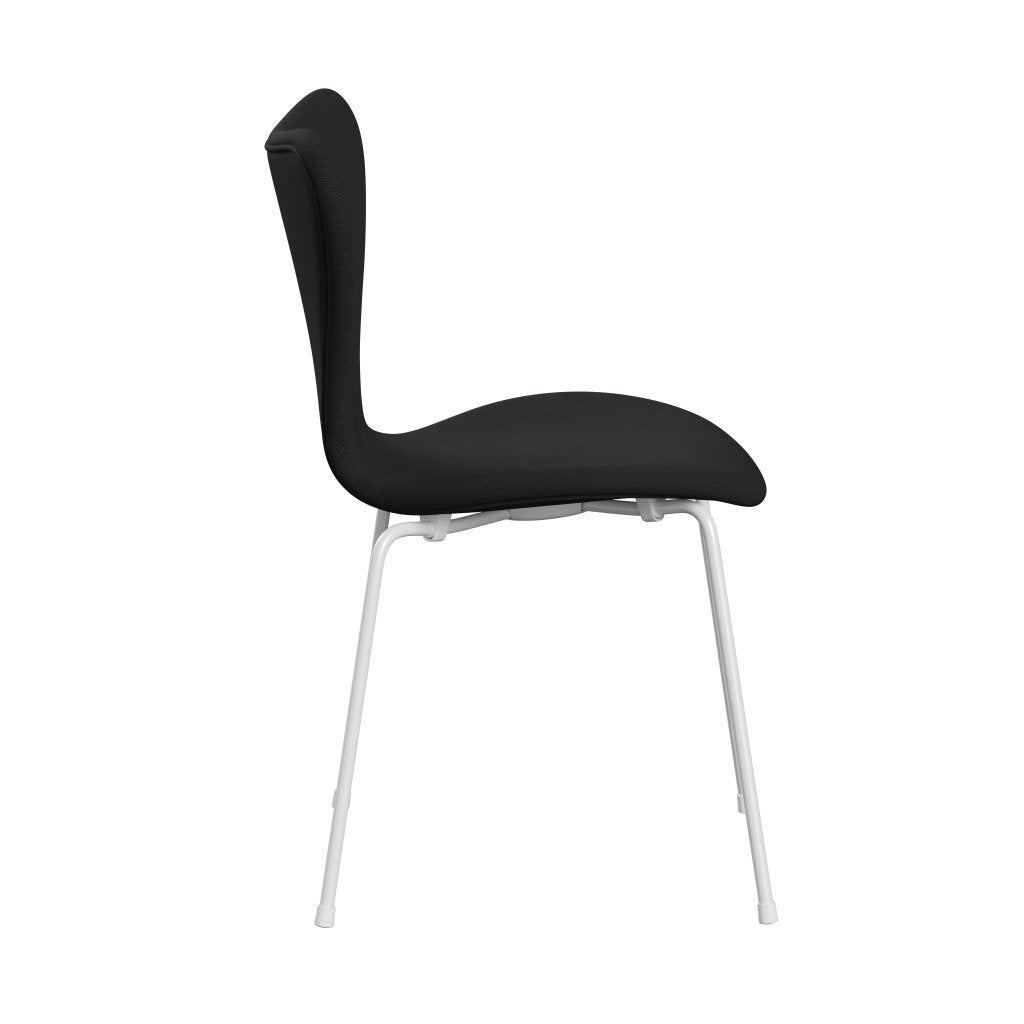 Fritz Hansen 3107 Chair Full Upholstery, White/Steelcut Dark Brown (Sti380)