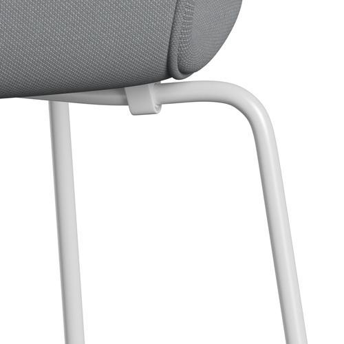 Fritz Hansen 3107 Chair Full Upholstery, White/Steelcut Light Grey