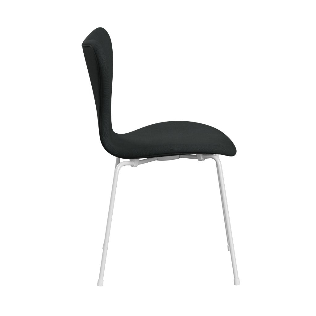 Fritz Hansen 3107 židle plné čalounění, bílé/Steelcut uhlí