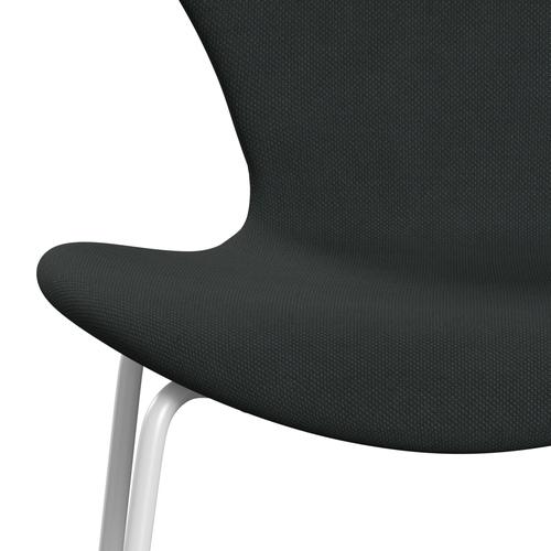 Fritz Hansen 3107 židle plné čalounění, bílé/Steelcut uhlí