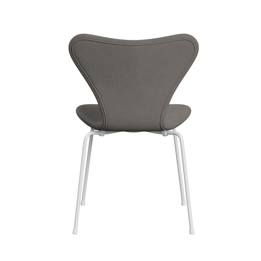 Fritz Hansen 3107 Chair Full Upholstery, White/Steelcut Medium Grey