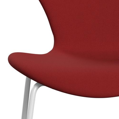 Fritz Hansen 3107 židle plné čalounění, bílá/ocelářská červená