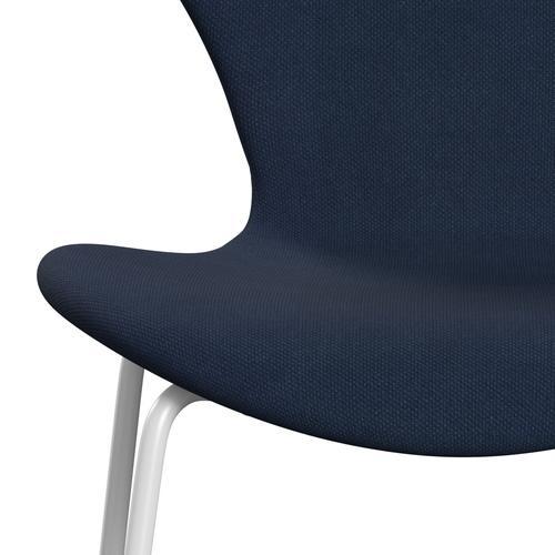 Fritz Hansen 3107 židle plné čalounění, bílá/ocelářská královská modrá