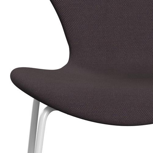 Fritz Hansen 3107 židle plné čalounění, bílá/ocelářská trio hnědá