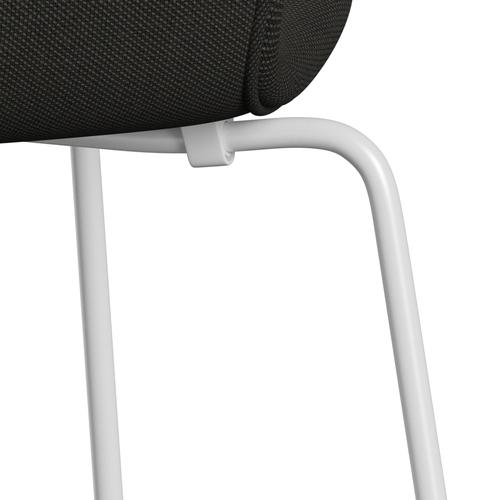 Fritz Hansen 3107 Chair Full Upholstery, White/Steelcut Trio Dark Brown